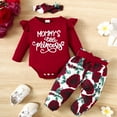thumbnail image 2 of LAPAKIDS Newborn Infant Baby Girl Outfits 6-9 Months Baby Rompers for Girls Floral Romper Tops Pants Headband Clothes 3PCS Set, 2 of 7