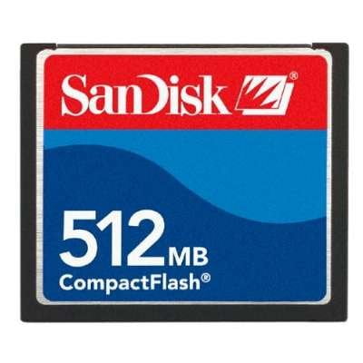 - SanDisk 512 MB CompactFlash Card