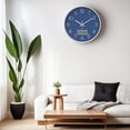 thumbnail image 3 of REGALWOVEN Wall Clock with Date and Temperature for Home, Office, and Living Room Navy Blue 12 Inch, 3 of 6