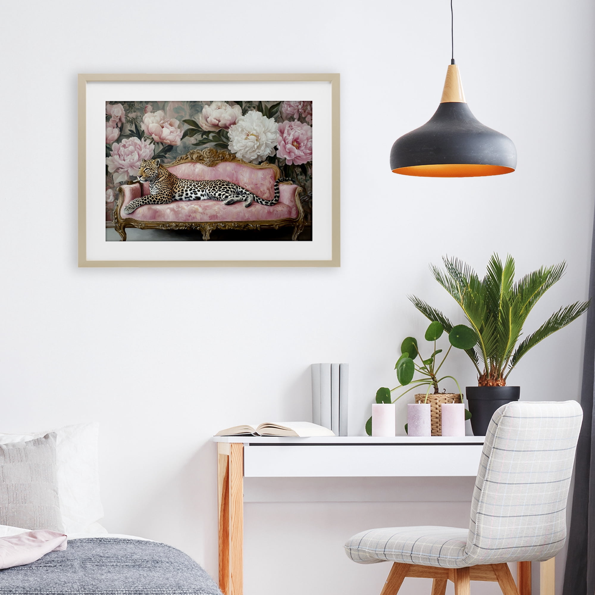 Stupell Industries Where The Leopard Dreams Birch Framed Print Under Glass, design by Tina LeCour