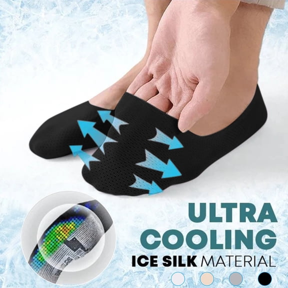 Breathable Ice Silk Low Cut Socks Show for Men Women Non Flat Boat Liner Pair