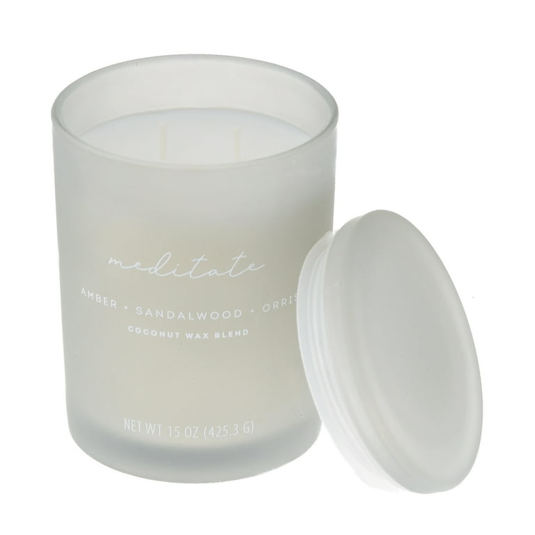 Allswell 15oz Scented 2 wick Spa Candle Meditate Amber Sandalwood Orris Walmart