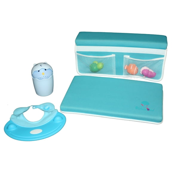 Bath Kneeler with Elbow Pads & Rinse Hat & Cup, 18" Set