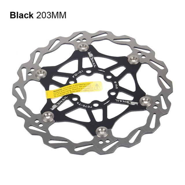 Bicycle Disc Brake Rotor Stainless Steel Brake Pad Disc Rotor with 15 Bolts Cycling Accessory for Mountain Road Bike, Black, 203mm