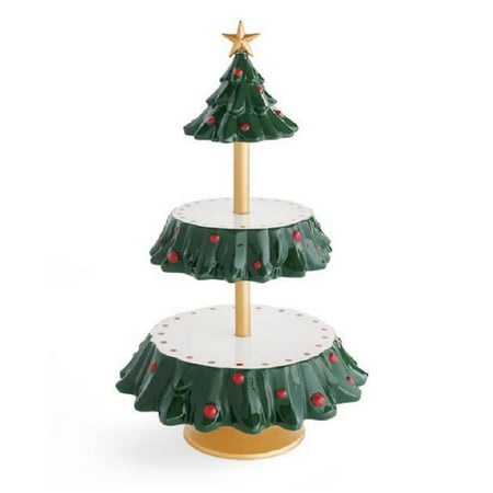 

Kafei Tiered Serving Stand | Creative Christmas Tree Snack Rack | Durable Double Layer Cake Stand Desserts Holder Resin Cupcake Tower Party Supplies For Home Hotel Bar Decor