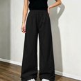 thumbnail image 2 of WAVSUF Girls Wide Leg Pants Ruffle Hem Elastic Waist Lightweight Daily Casual Pants Black 9, 2 of 6