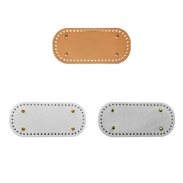 Bolsas de cuero DIY, alfombrilla inferior para clavos, inserto de cojín, piezas para hacer bolsos cruzados Blanco Marrón Plata