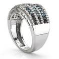 thumbnail image 2 of MyDiamondBox 1 CTTW Sterling Silver Blue and White Diamond Statement Cocktail ring or Wedding Band for Women (Size 5), 2 of 4