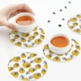 thumbnail image 7 of Disketp Gold Dots and Leaves Funny Coasters,6 Pcs Leather Coasters with Holder, Perfect Housewarming Hostess Gifts,Protect Furniture from Water Marks Scratch and Damage,Round Shape, 7 of 7