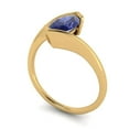 thumbnail image 2 of Solitaire Engagement Ring for Women - 2ct Simulated Tanzanite in 14K Yellow Gold Promise Ring, 2 of 6