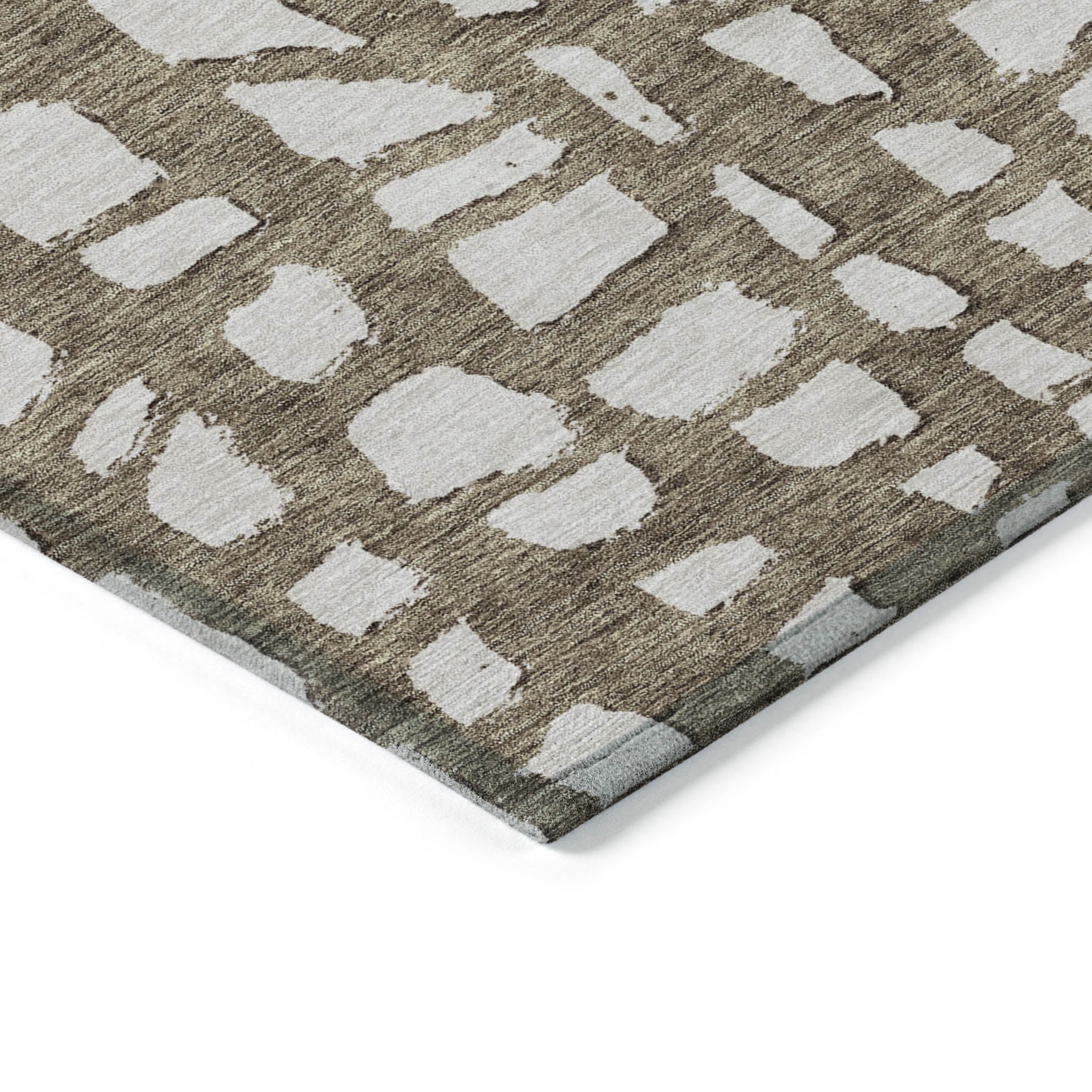 Addison Rugs Chantille Indoor/Outdoor Transitional Squares Brown Washable Rectangle Rug, 10' x 14'