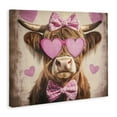 thumbnail image 2 of Cute Cattle Pink Hearts Canvas Wall Art, design by Shawna Stewart, 2 of 6
