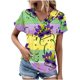 thumbnail image 2 of Fiudx Liquidación de Ofertas Flash Top Informal de Primavera y Verano de Manga Corta con Cuello En V para Mujer, 2 of 4