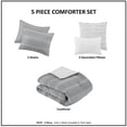 thumbnail image 5 of Madison Park King/Cal King Drew 5-Piece Clipped Jacquard Comforter Set with Throw Pillows, Gray, 5 of 9