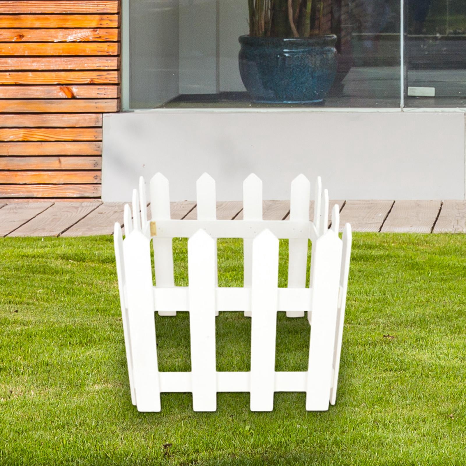 Colaxi Landscape Edging Border Fence Wood Fence DIY Gardening Wooden Garden Fence,Picket Fence for Edgings Flowerbeds, Plant Borders White Height 30cm
