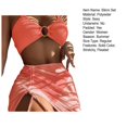 thumbnail image 7 of Guiexla 3Pcs/Set Women Bikini Set Solid Color Halter Metal Ring Backless Padded Wire Free Bathing Suit Water Activities Garment, 7 of 7