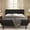 Black, variant on RK Queen Size Metal Platform Bed Frame with Square Tufted Velvet Upholstered Headboard, Wood Slat Support, No Box Spring Needed, Pink