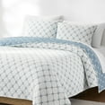 thumbnail image 2 of Lush Decor Diamond Leaf Jacquard Reversible Matelasse Coverlet 3 Piece Set Full/ Queen Teal - Blue Bedding Set - Leaf Quilt - Cottage Decor, 2 of 10