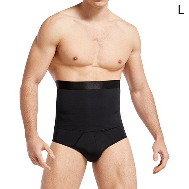 Ropa interior de hombre Entrenador de adelgazamiento de cintura Calzoncillos de corsé Fajas corporales, Negro, L Yuarrent AP001430-02
