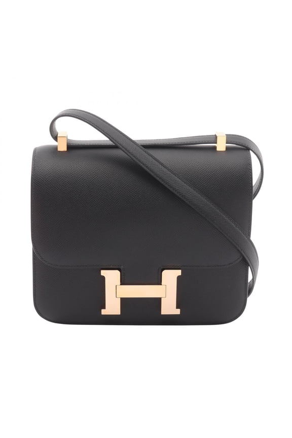 Pre-Owned Hermes Constance 3 24 Shoulder Bag Handbag Leather Veau Epsom Women's Black