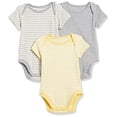 thumbnail image 1 of Lot de 3 Bodys à Manches Courtes pour Enfants, Jaune, 3-6 Mois, 1 of 2