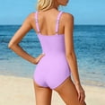 thumbnail image 3 of LRen Swimsuits for Girls One Piece Tankini Swimsuits Solid Ruched Bathing Suit for Girls Swimwear Cutout Bathing Suit, 3 of 6