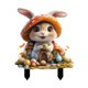 thumbnail image 1 of 2D Flat Bunnies de Pascua Escena Garden Jardín Señal de jardín Acrílico Backyard Rooftop Flower Flower Flower Stake Decoración, 1 of 9