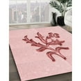 thumbnail image 3 of Ahgly Company Tapis de Zone Rond d'Intérieur Lavable à la Machine, Transitionnel, Rose Gomme Balloune Rose, 4 Pieds Rond, 3 of 7
