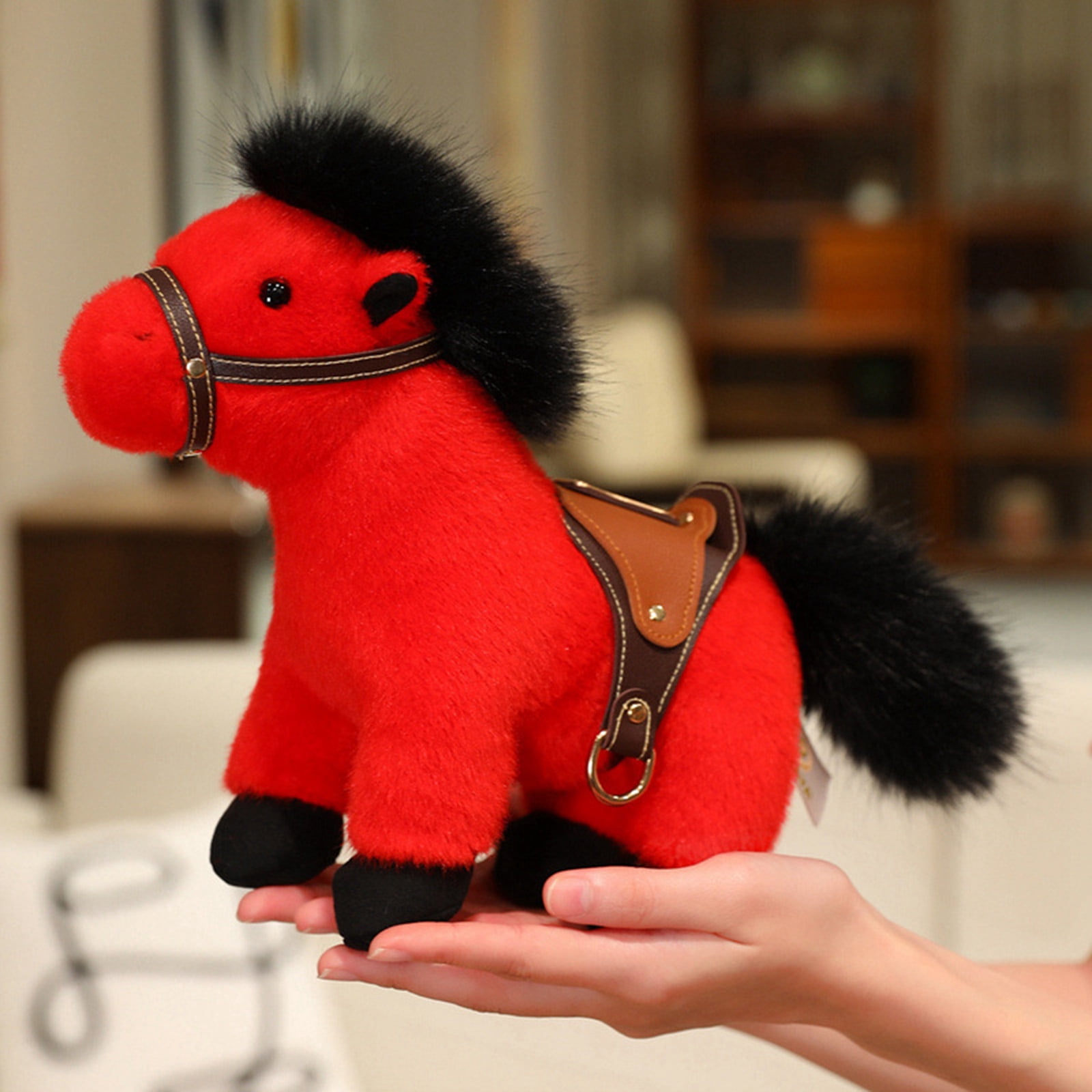 8 Horses Plush Pendant, Red Year Of The Horse Lucky Stuffed Animal