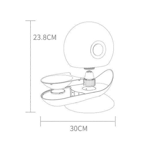 Snail Shape Automatic Pet Water Dispenser 2.8L Large Capacity Transparent Pet Water Dispenser for Dogs Cats Grey