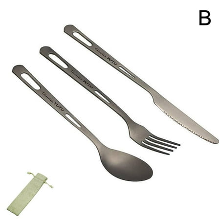 

Pure Titanium Tableware Set Frosted Fork Spoon Chopsticks PortableSet P3V7