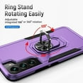 thumbnail image 3 of SamSung Galaxy S21FE mobile phone case, military grade shockproof cover pass, 15 foot drop test protective cover, with magnetic support and vehicle support（purple）, 3 of 3