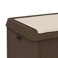 thumbnail image 4 of vidaXL Patio Storage Box with Seat Cushion Brown 33 gal PP, 4 of 8