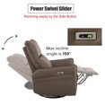 thumbnail image 6 of Rocker Chair Modern Recliner Single Sofa Seat Electric Swivel Rocking Chairs Power Swivel Glider Nursery Recliners for Living Room Bedroom,Brown, 6 of 15