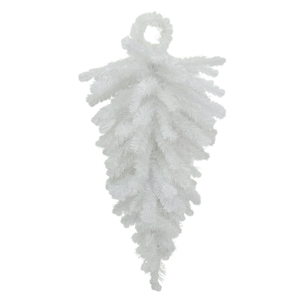 Northlight 34" Unlit Snow White Artificial Teardrop Christmas Swag