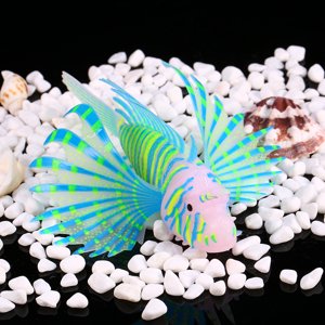 Ornements d'aquarium de poissons à fluorescence, ornements d ́aquarium de poisson à fluoration vive, 3D Fluorescence Silicone pour les réservoirs de poissons Animaux Animaux Aquarium
