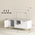 thumbnail image 3 of HOMCOM Meuble Télé avec Rangement, Table Télé pour Télé jusqu'à 50 Pouces, Blanc, 3 of 10