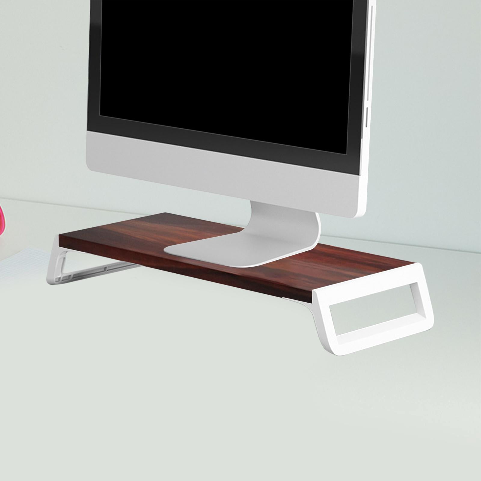 Wzmzjy Computer Monitor Riser, Monitor Stand Desk for Printer Monitor Desktop Shelf for brown and white