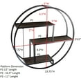 thumbnail image 2 of Admired By Nature Round Wall-Mounted Iron Hanging Storage Floating Shelves, Black, 2 of 5