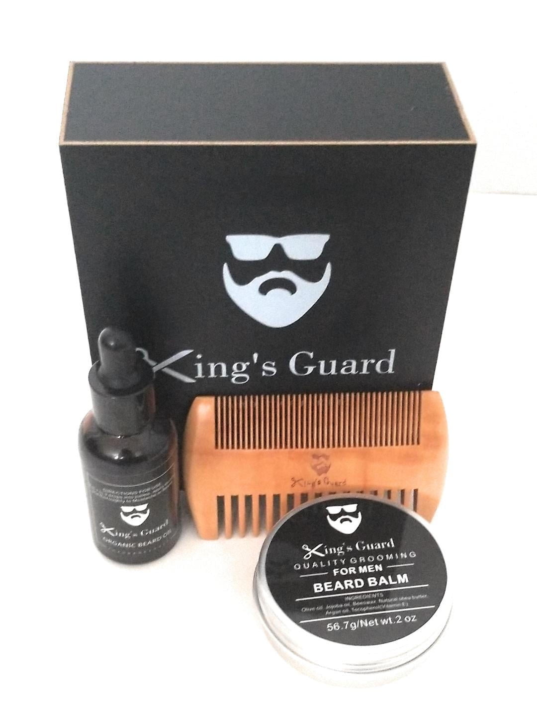 King's Guard Beard Grooming Kit. Natural Organic Unscented Beard kit