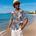 thumbnail image 4 of KUIFORTI Matching Hawaiian Outfits for Family Washable Couple Matching Outfits Tropical Leaf Men’s Hawaiian Shirt Lightweight Fit for Honeymoon Trip Fashionable, 4 of 7