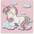 thumbnail image 3 of GZHJMY Square Drink Coasters, 6 Pcs Beautiful Unicorn on Clouds with Stars Absorbent Ceramic Coffee Coasters for Drinks with Cork Base Housewarming Gift for Home Decor, 3 of 6