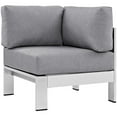thumbnail image 6 of Modern Contemporary Urban Design Outdoor Patio Balcony Five PCS Sectional Sofa Set, Grey Gray, Aluminum, 6 of 7