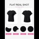thumbnail image 4 of Blusas de Verano para Mujer, Camisetas de Cuello Redondo y Corta, Camisas de Trabajo Informales con Textura, Blusas Holgadas Negro XXL, 4 of 7