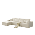 thumbnail image 3 of Spaco 139.3" Modular Sectional Sofa, Boneless Couch, Cloud Couch with Ottoman & 2 Pillows, Perfect for Living Room and Bedroom, Beige, 3 of 12