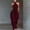 Wine Red, variant on Women's Minimalist Solid Color Cross Halter Jumpsuit – Backless Tie Waist Wide Leg with Side Pocket Black，L