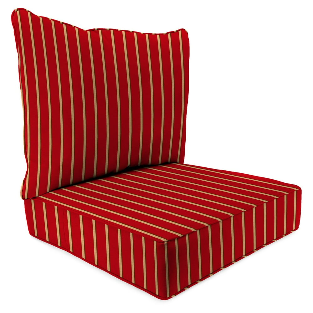 Jordan Manufacturing Sunbrella 2 Piece Hardwood Stripe Crimson Outdoor