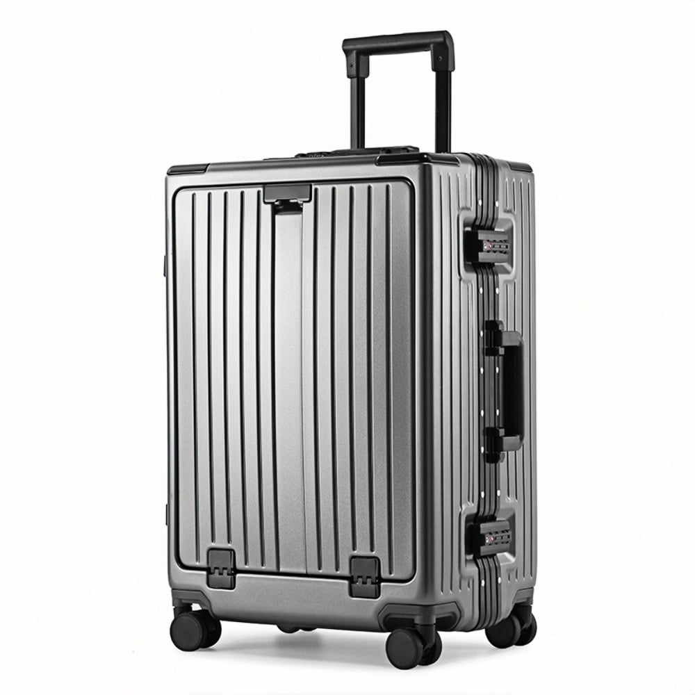 20-Inch Adult Carry On Suitcase with Wheels, Top Opening, Aluminum Frame, TSA Lock, Black