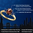 thumbnail image 2 of Gem Stone King 10K Yellow Gold Red Garnet and Blue Created Sapphire Engagement Ring for Women | 2.03 Cttw | Oval Checkerboard 8X6MM | Gemstone January Birthstone | Size 5, 2 of 6