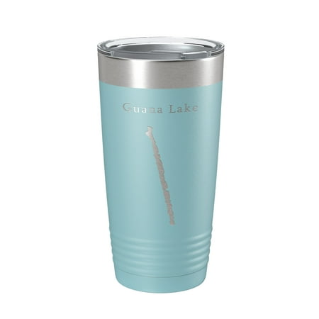 

Guana Lake Map Tumbler Travel Mug Insulated Laser Engraved Coffee Cup Florida 20 oz Light Blue